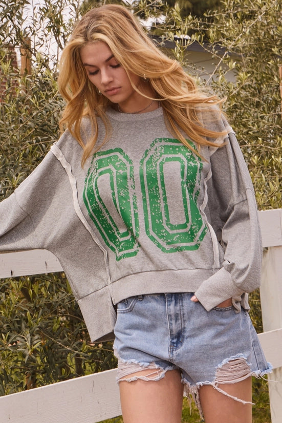 French Terry Solid Lettering Sweatshirt image 2