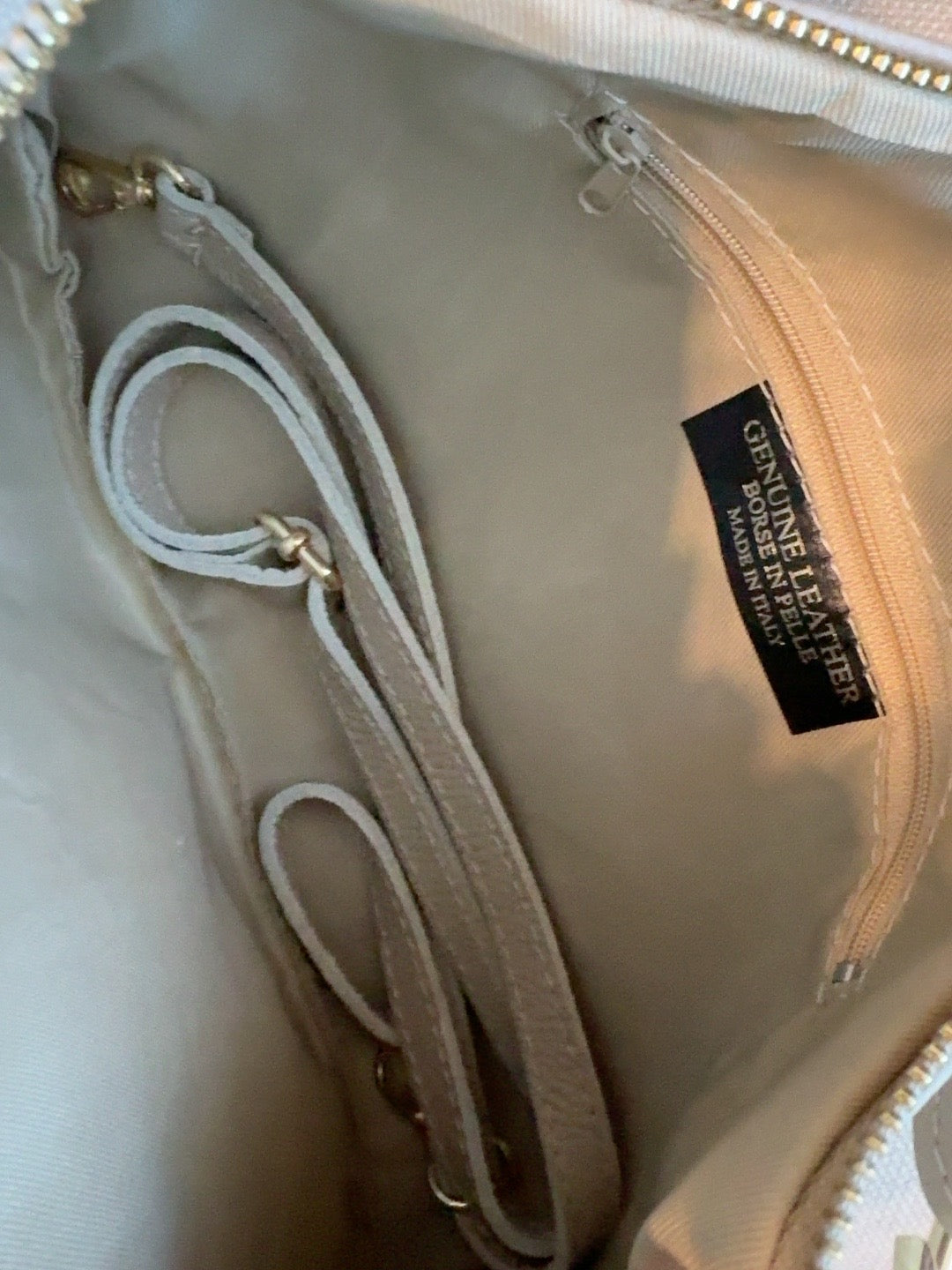 SIENA Leather Shoulder Bag — Taupe