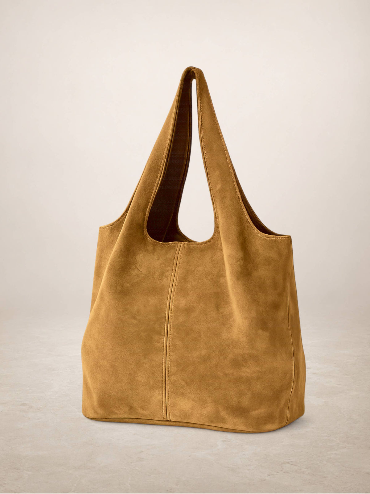 GIANNINA - Suede leather bag: Taupe oscuro