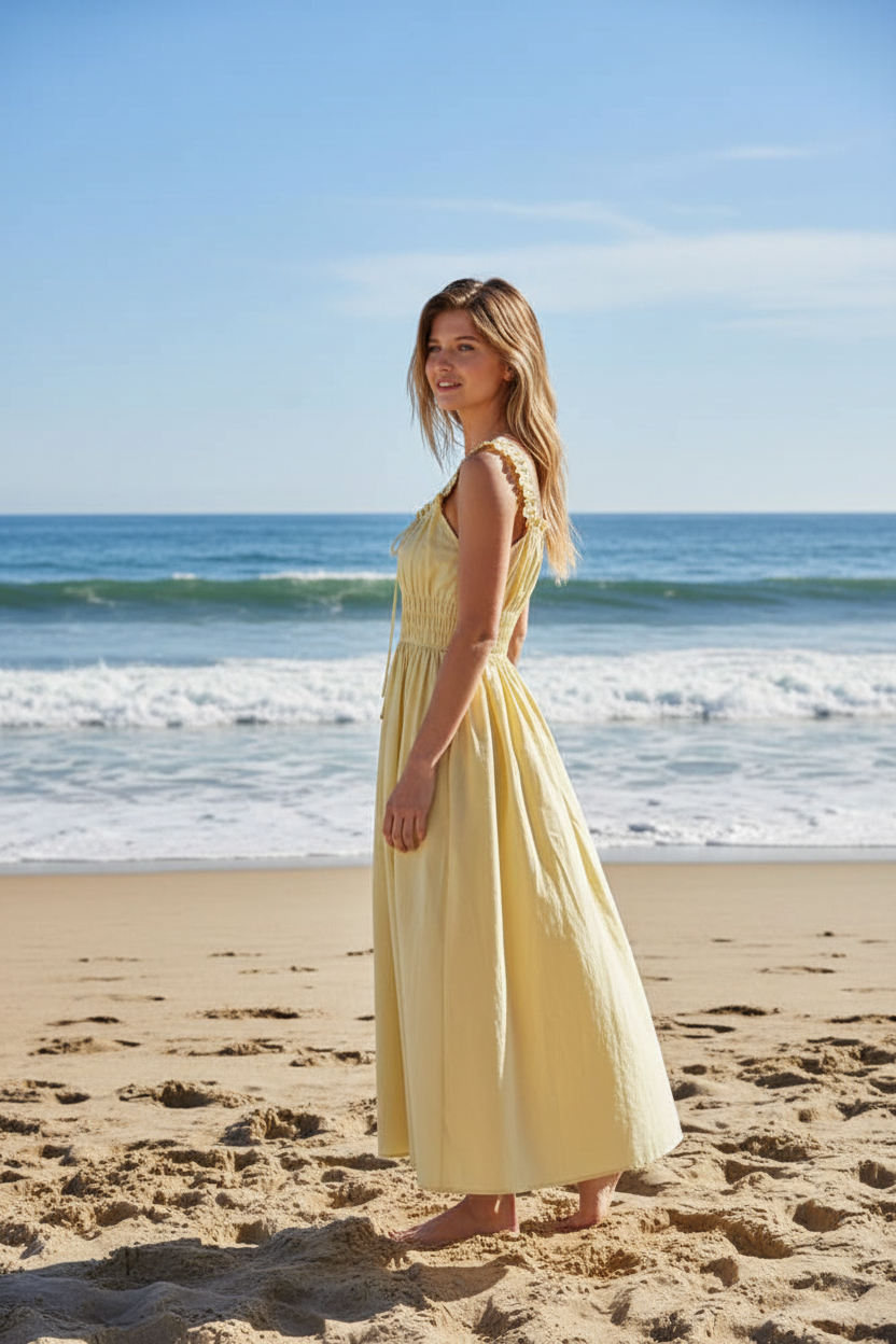 Golden Hour Sweetheart Midi Dress