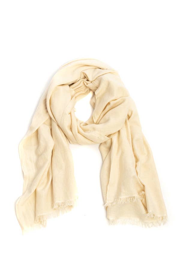 The Amara Cashmere-Silk Wrap — Ivory