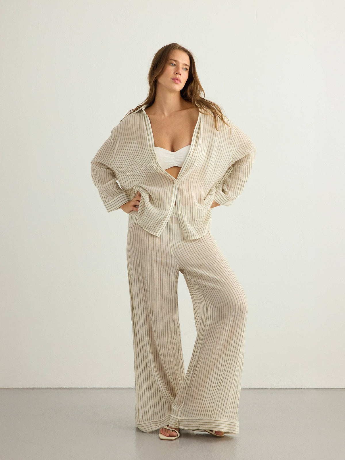 Voyage Set - Khaki Green Stripes: Khaki Green Stripes / One Size