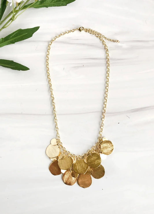 Cascading Disc Necklace - Gold image 1