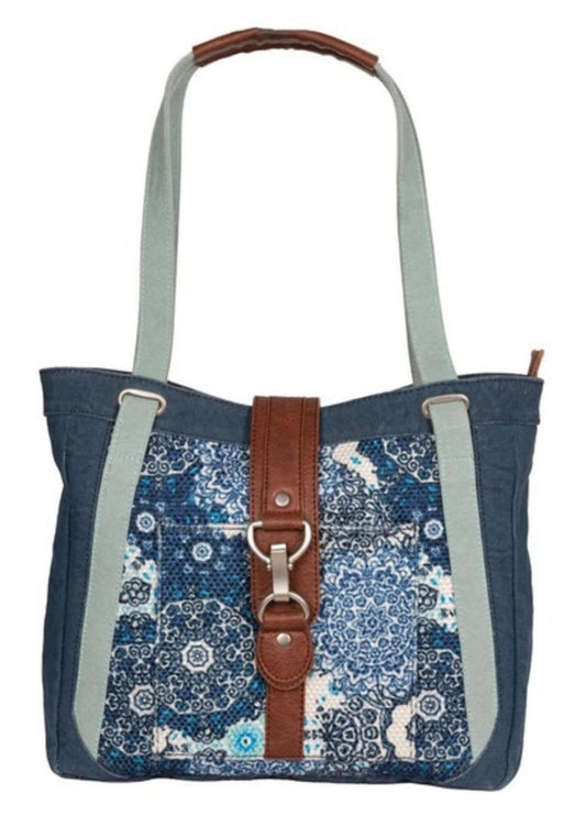 Cora Up-Cycled Canvas and Durrie Women's Tote Bag image 0