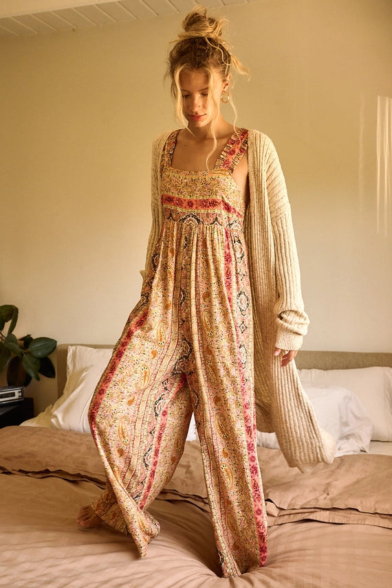 Boho Print Ruffle Strap Tie image 2