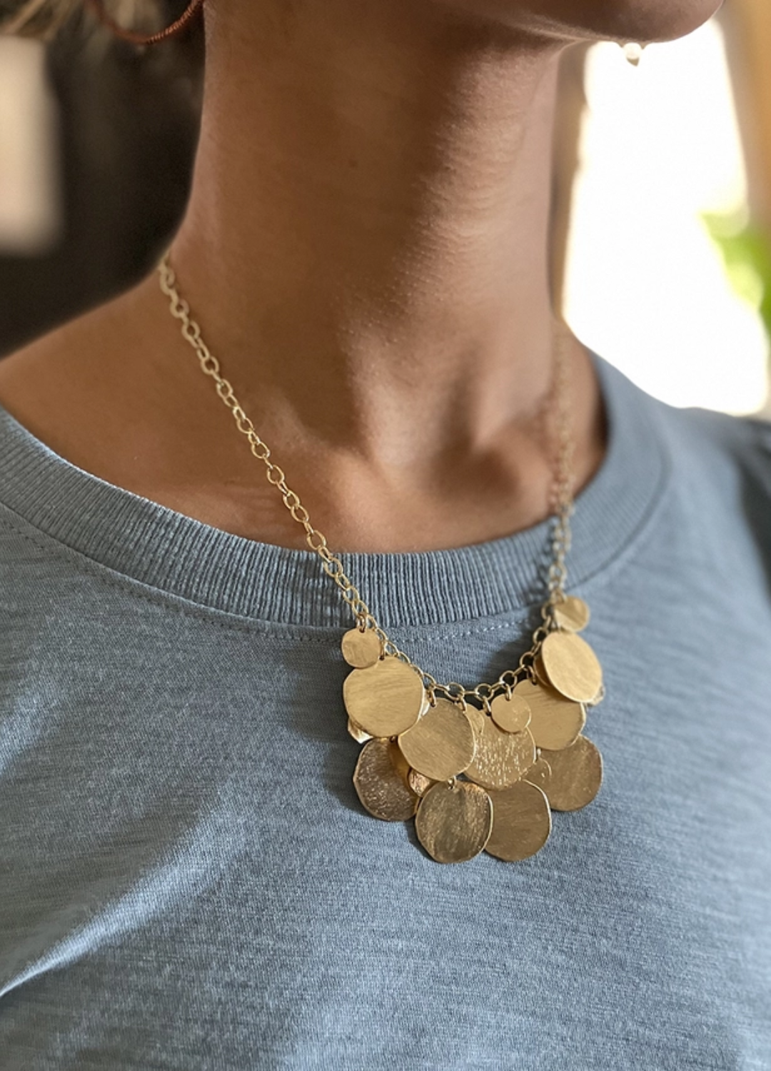 Cascading Disc Necklace - Gold image 0