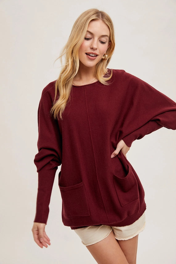 TAYLOR DOLMAN TUNIC KNIT SWEATER image 1