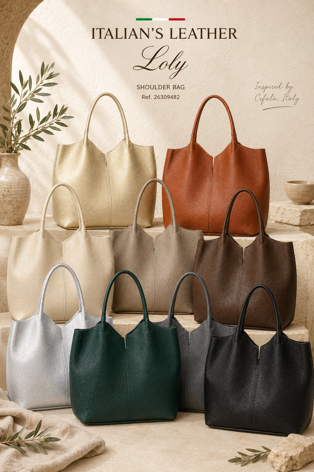 NERINA - Leather bag: Black