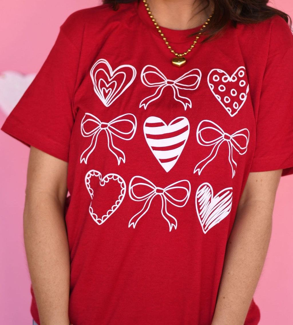 Hearts & Bows Valentine’s Day Graphic Tee