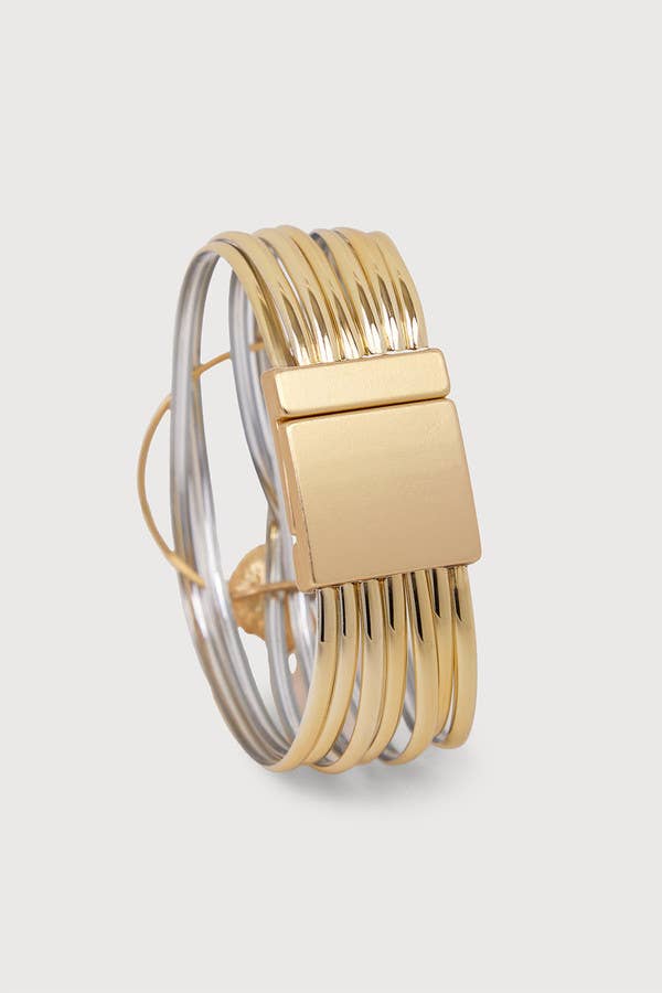 Halo Statement Leather Bracelet