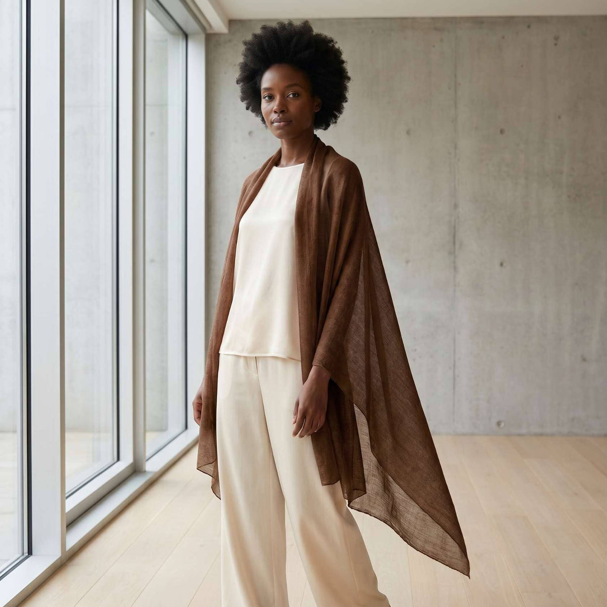 The Annapurna Cashmere Pashmina- Earth Tone Collection: Taupe