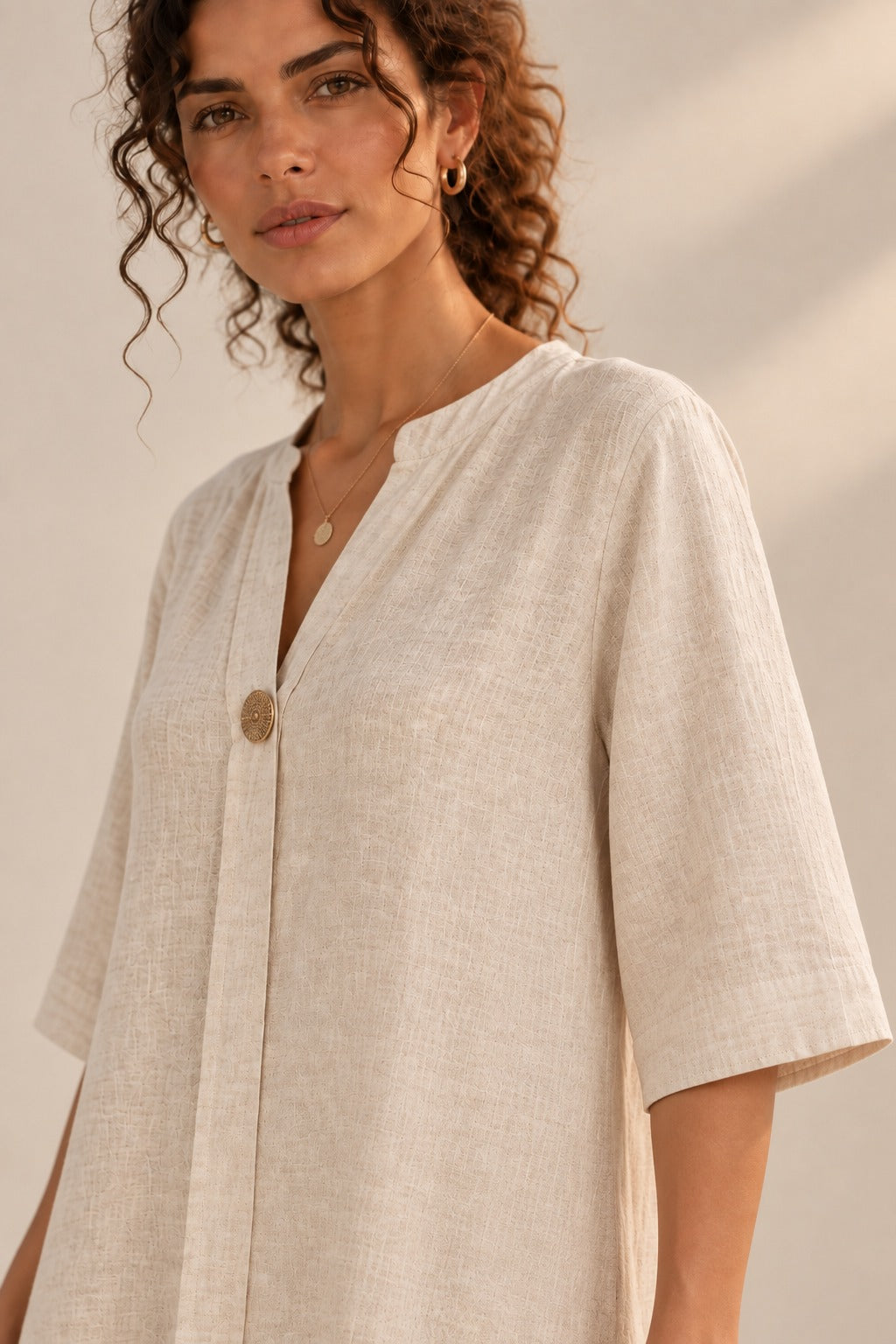 The Ischia Linen Cocoon Dress