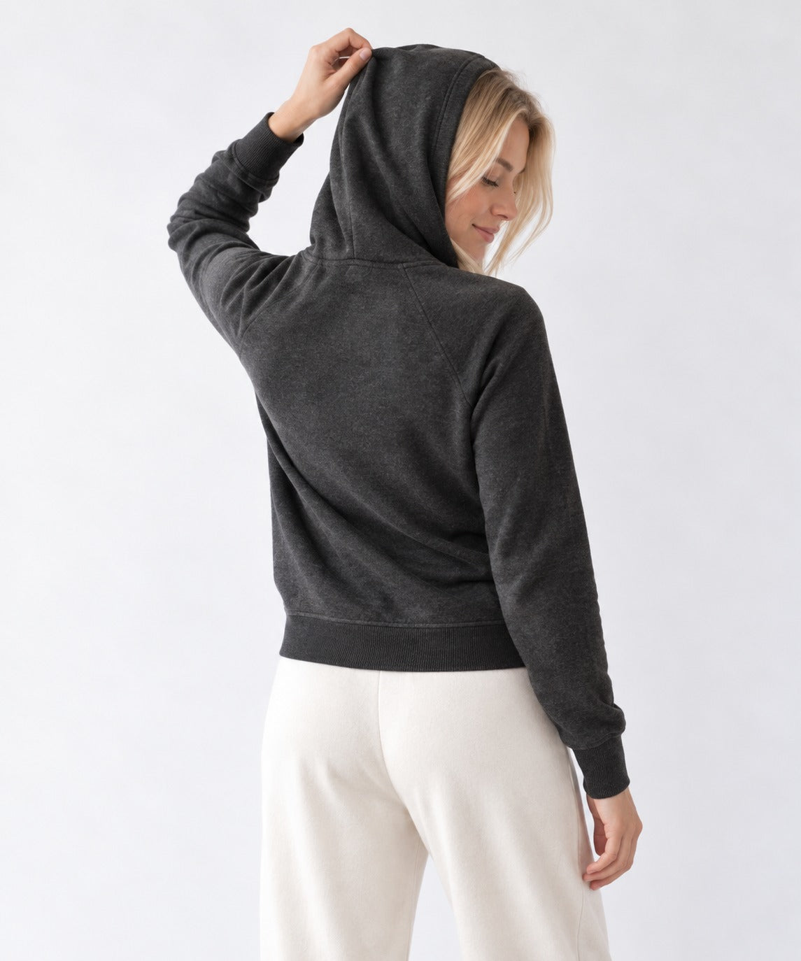 Himalayan Undyed Cashmere Zip Hoodie
— Luxury Women's Patterned Hooded Jacket