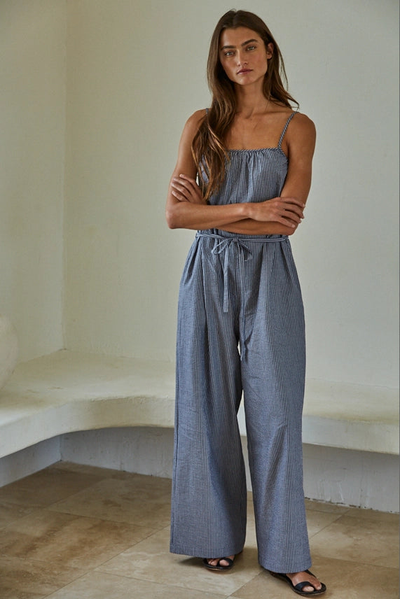 Cora Striped Wide Leg Jumpsuit image 0