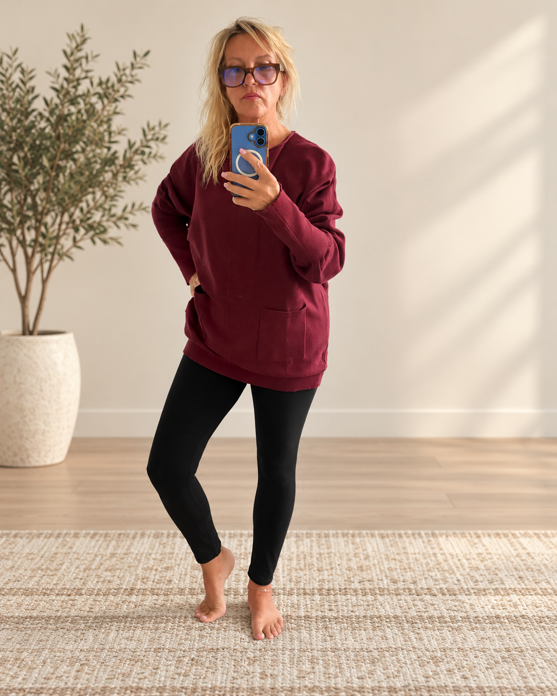 The Taylor Dolman Pocket Tunic — Burgundy TLA | The Lemonade Archive