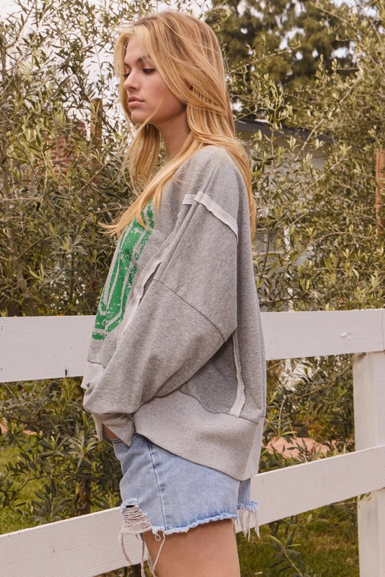 French Terry Solid Lettering Sweatshirt image 3