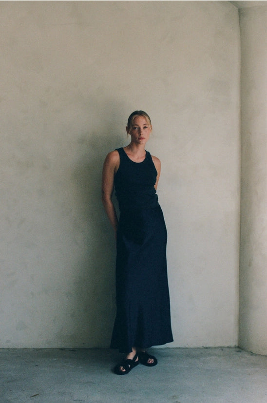 Woven Polyester Spandex Satin Maxi Skirt image 6