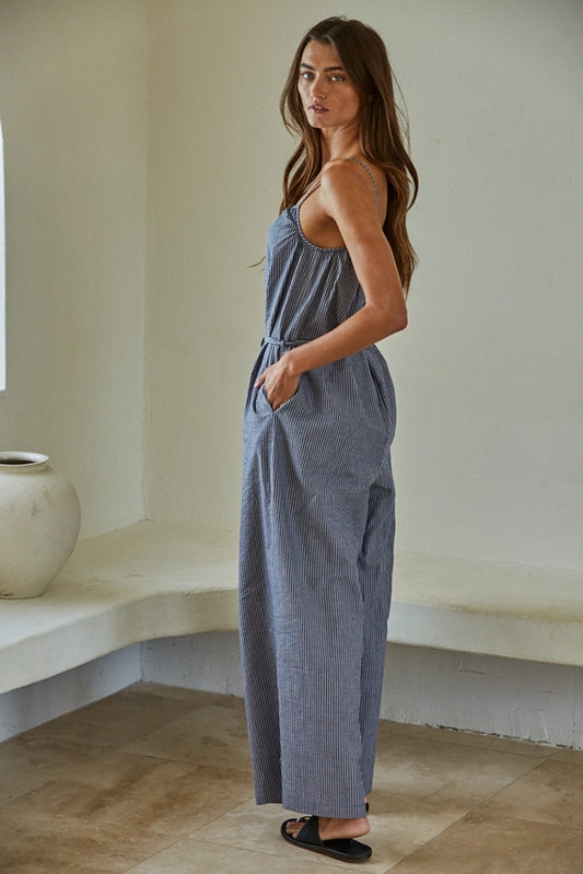 Cora Striped Wide Leg Jumpsuit image 1