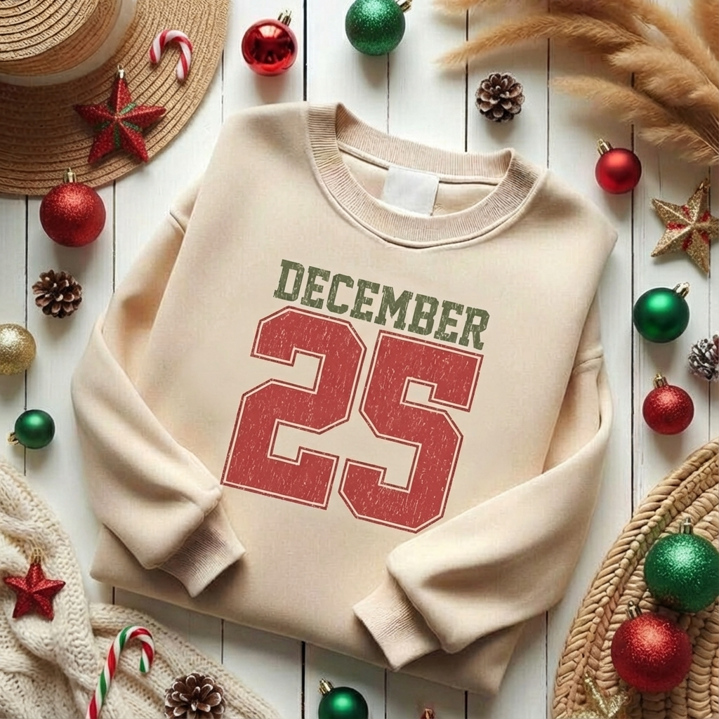 December 25 Vintage Varsity Crewneck