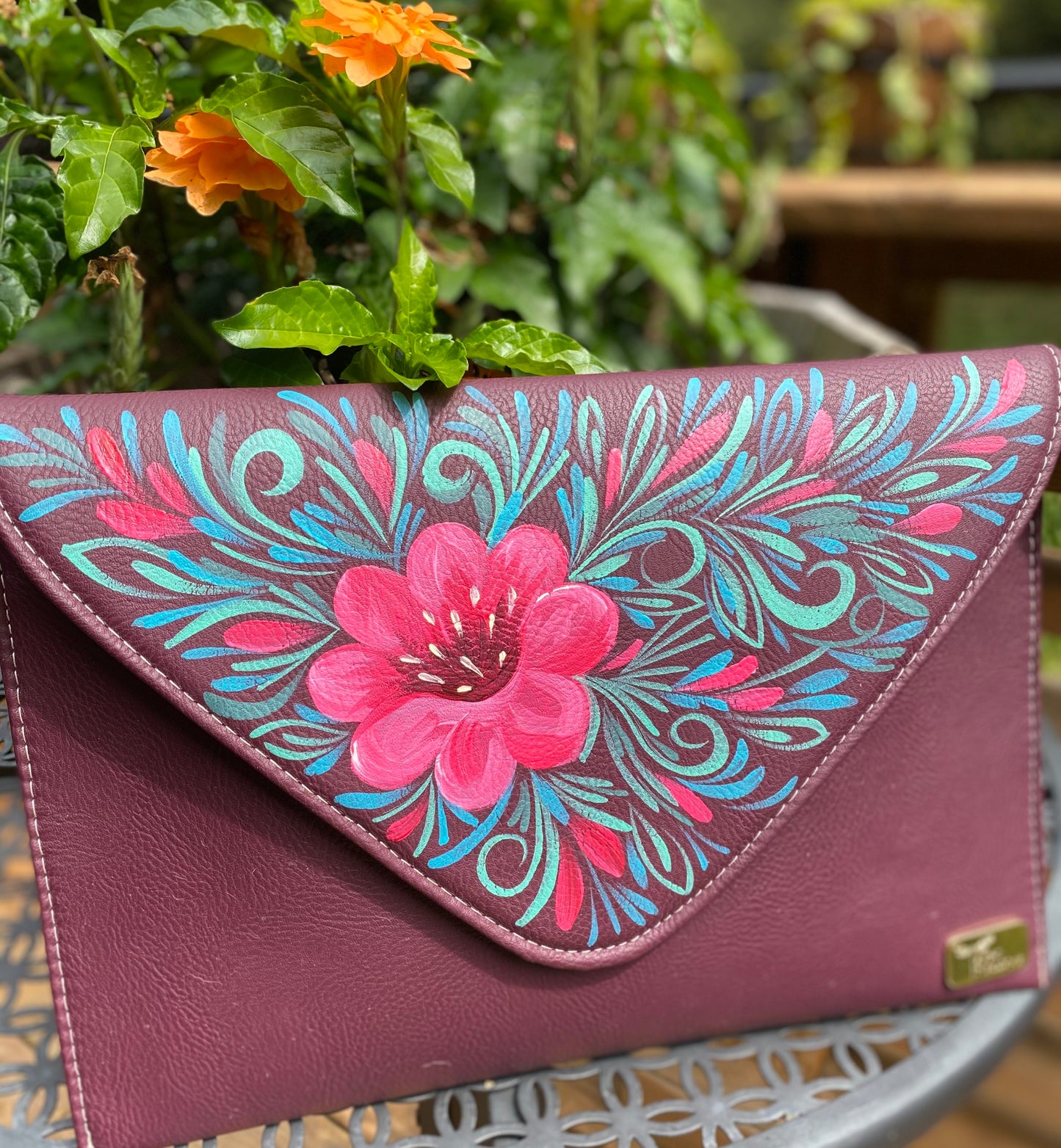 Hand Painted Clutch by Rosa Mexicano image 2