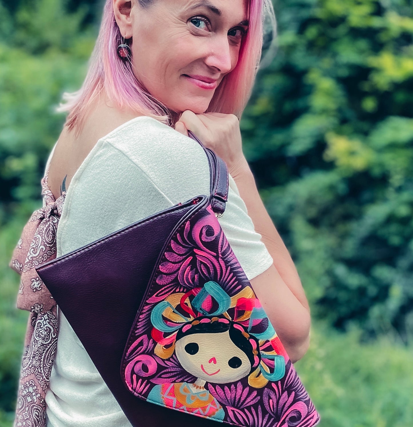 Hand Painted Clutch by Rosa Mexicano image 1