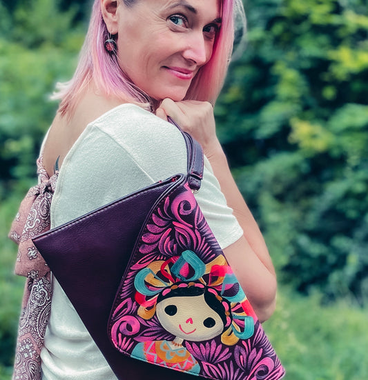 Hand Painted Clutch by Rosa Mexicano image 1