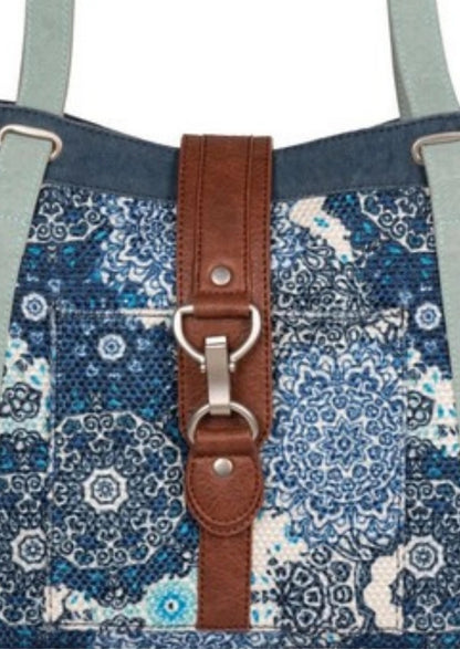 Cora Up-Cycled Canvas and Durrie Women's Tote Bag image 2