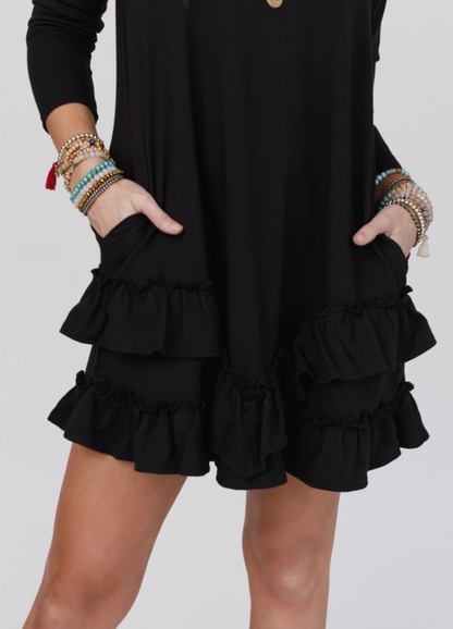 Constance Ruffle Hem Long Sleeve Dress image 3