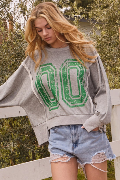 French Terry Solid Lettering Sweatshirt image 2