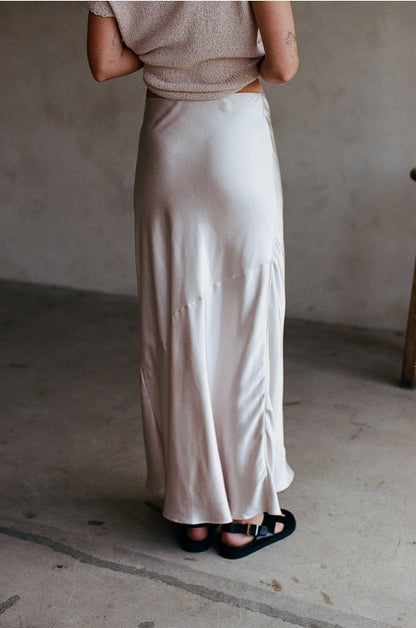 Woven Polyester Spandex Satin Maxi Skirt image 8