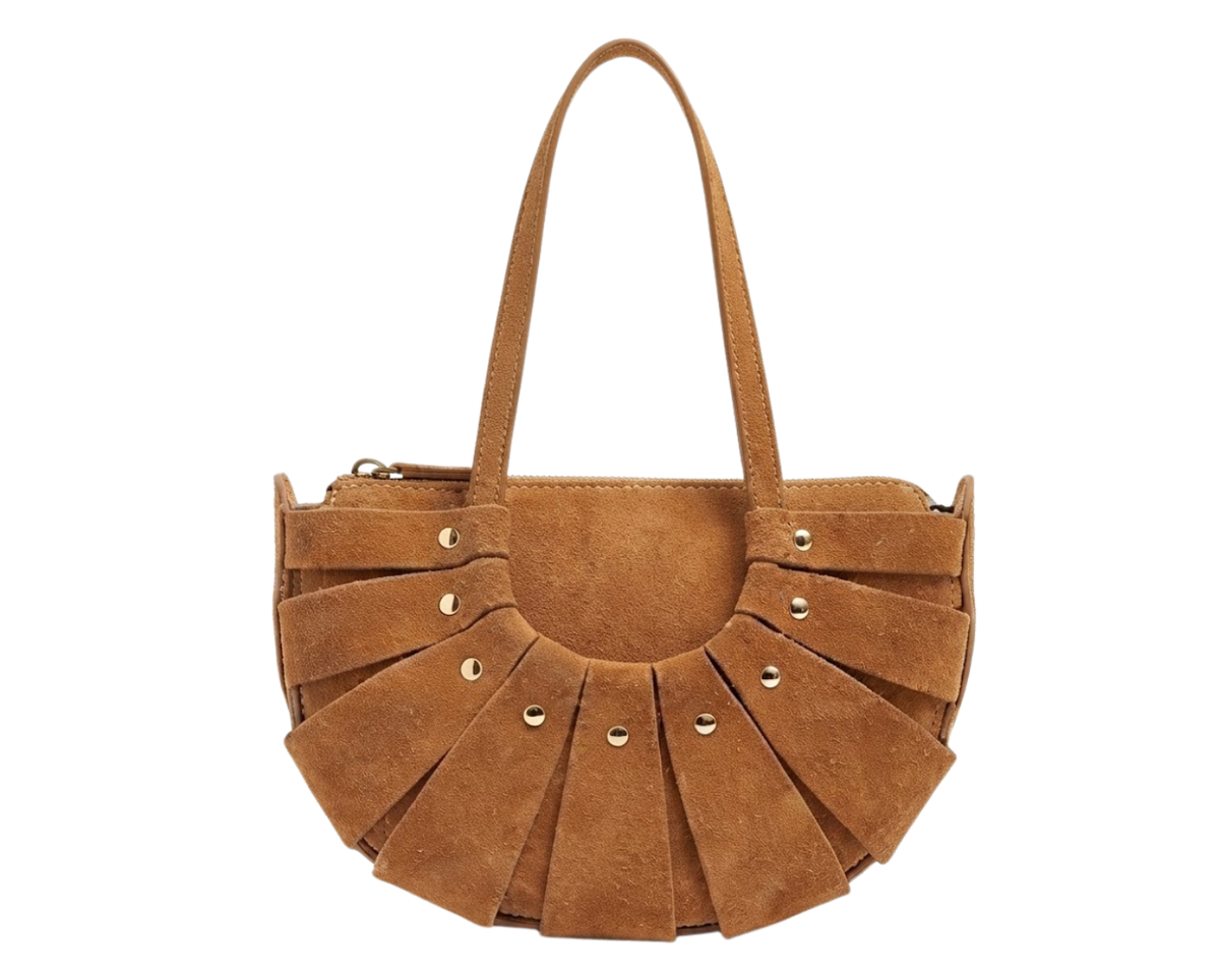 Sienna Suede Fan Shoulder Bag