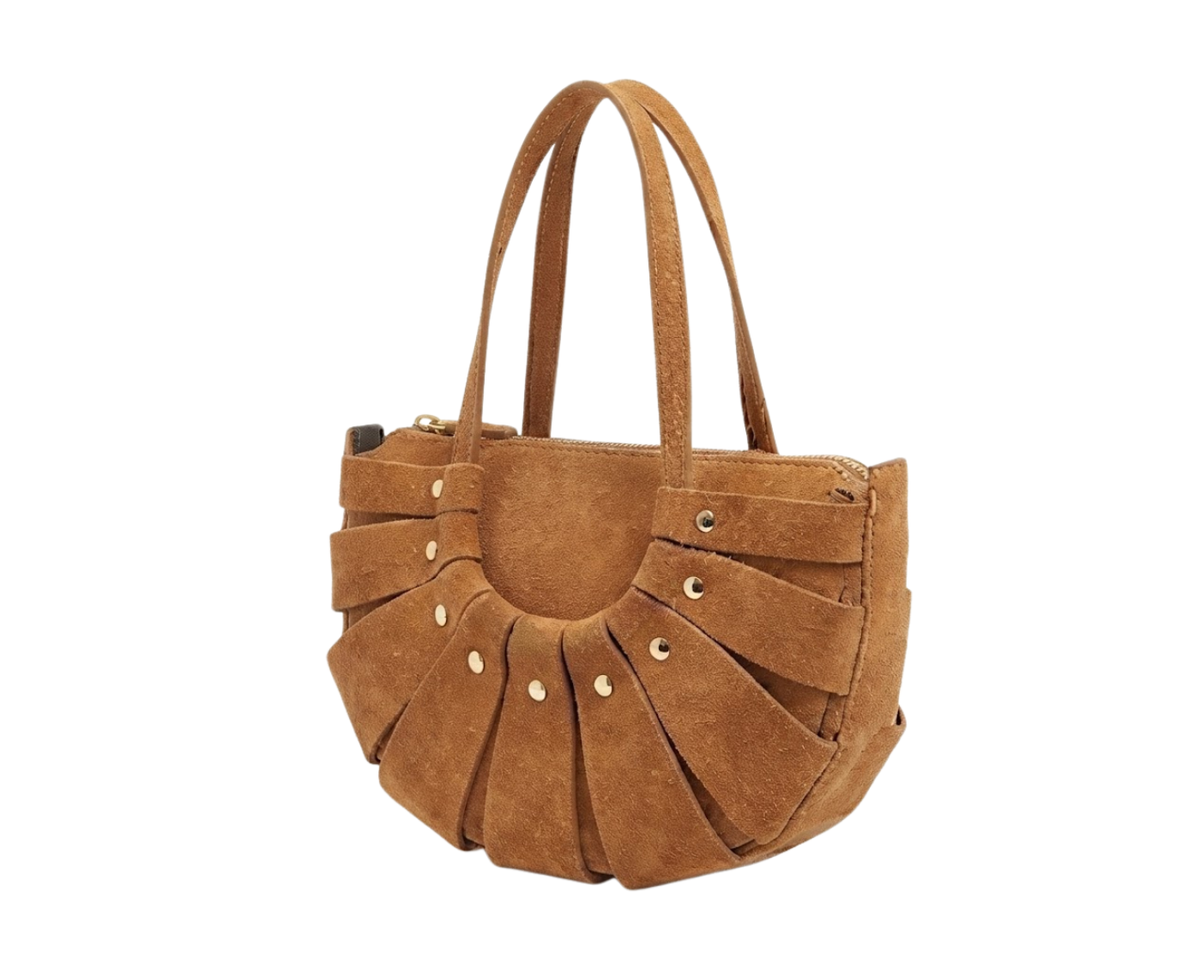 Sienna Suede Fan Shoulder Bag