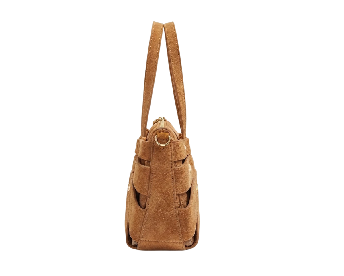 Sienna Suede Fan Shoulder Bag
