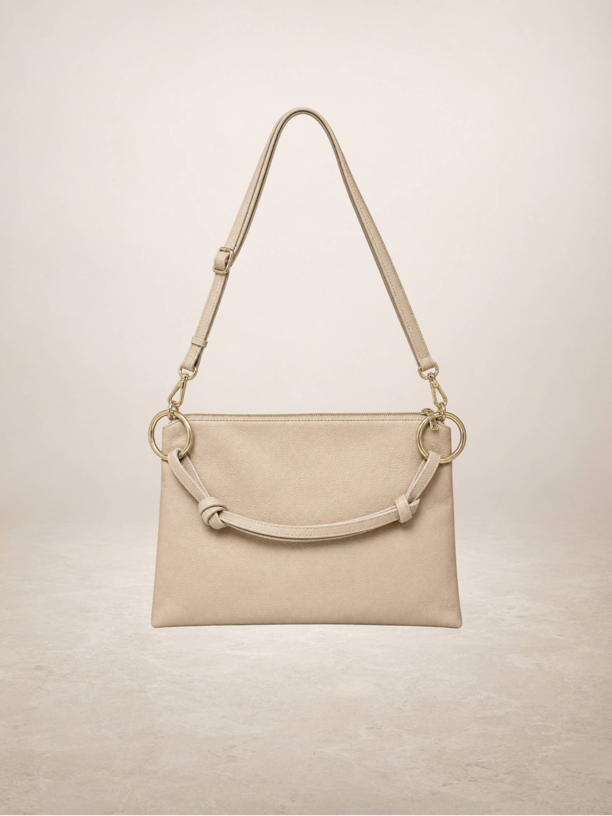 LINDA - Leather bag: Taupe
