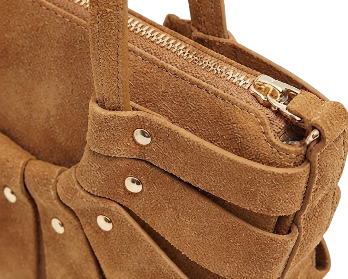 Sienna Suede Fan Shoulder Bag