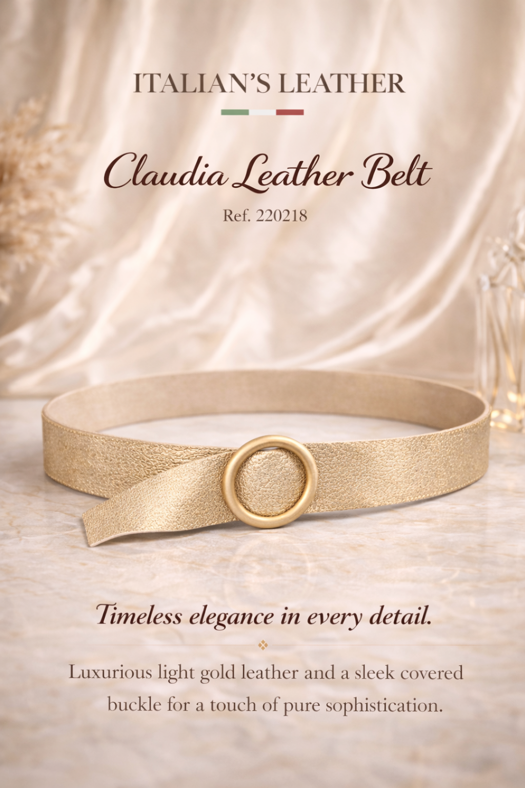 CLAUDIA - Leather belt 220218: Taupe