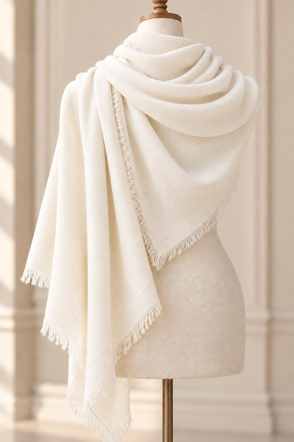Cashmere & Silk Scarf — Ivory