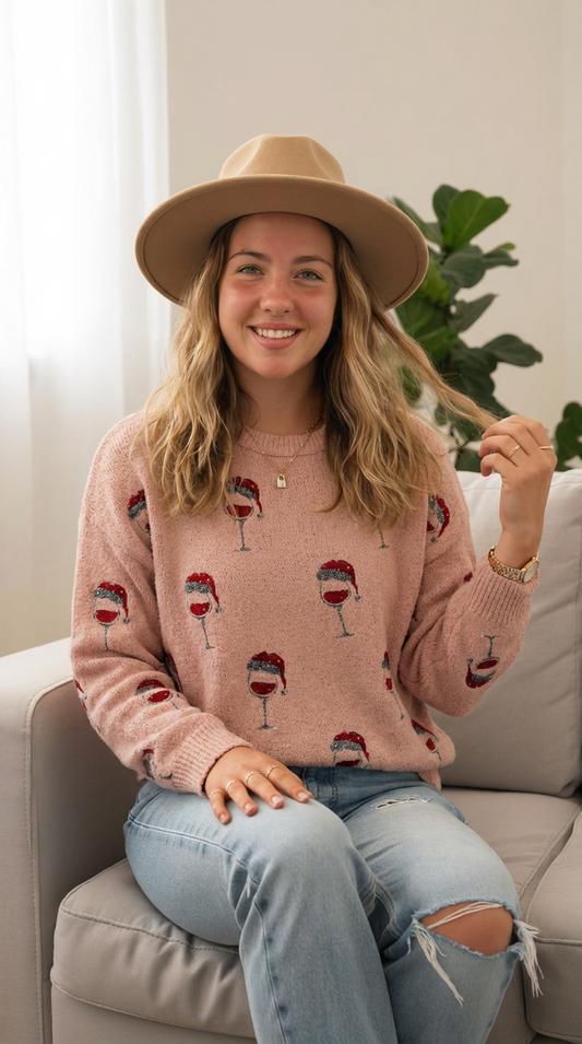 Pink Holiday Sweater