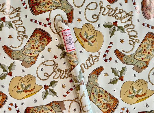 RTS Christmas Western Wrapping Paper Roll