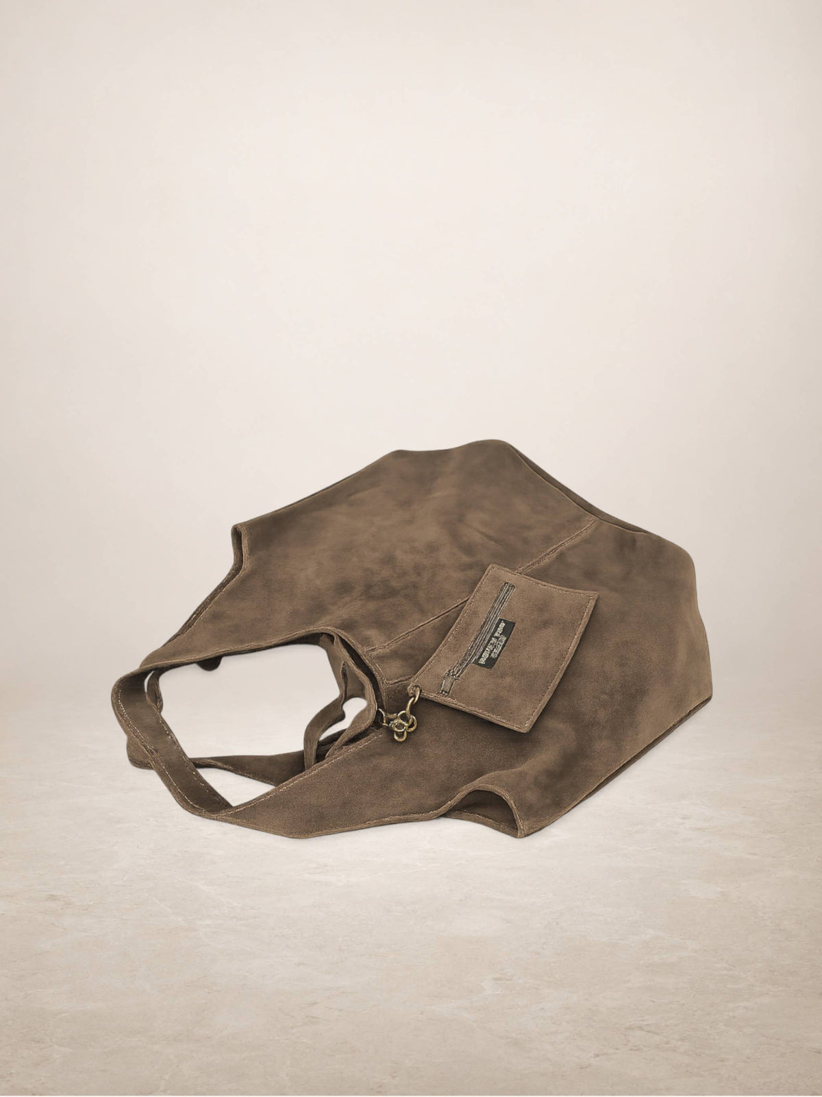GIANNINA - Suede leather bag: Marron cafe