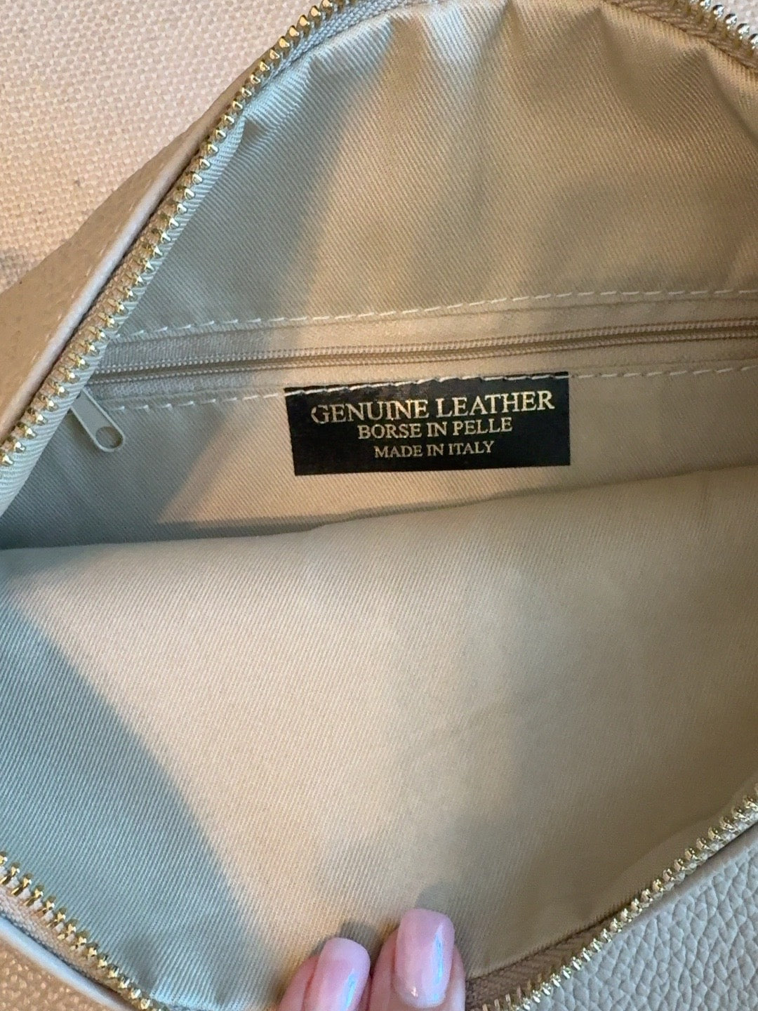 SIENA Leather Shoulder Bag — Taupe