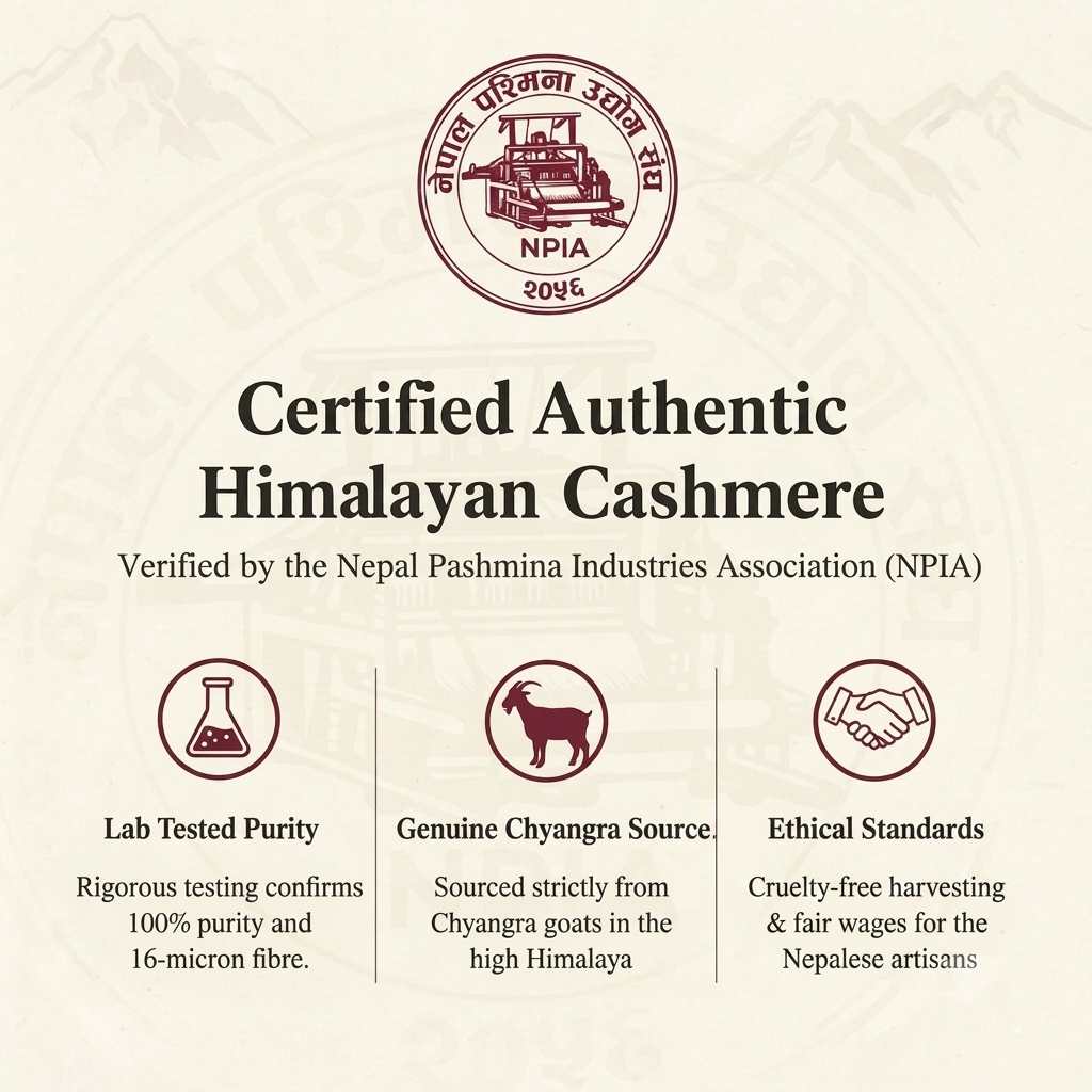 The Himalayan Cashmere V-Neck Poncho — Natural Dark Grey