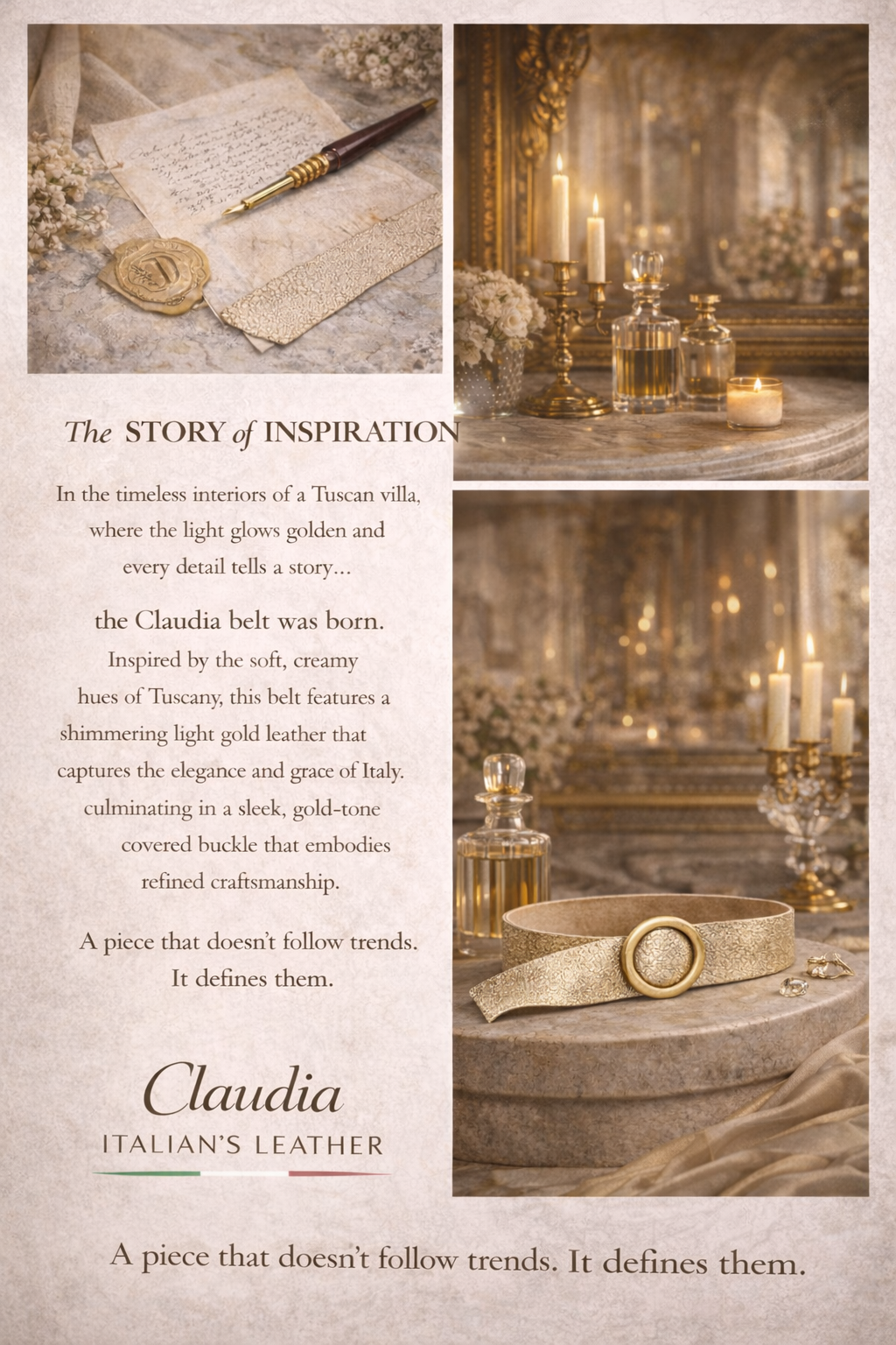 CLAUDIA - Leather belt 220218: Taupe