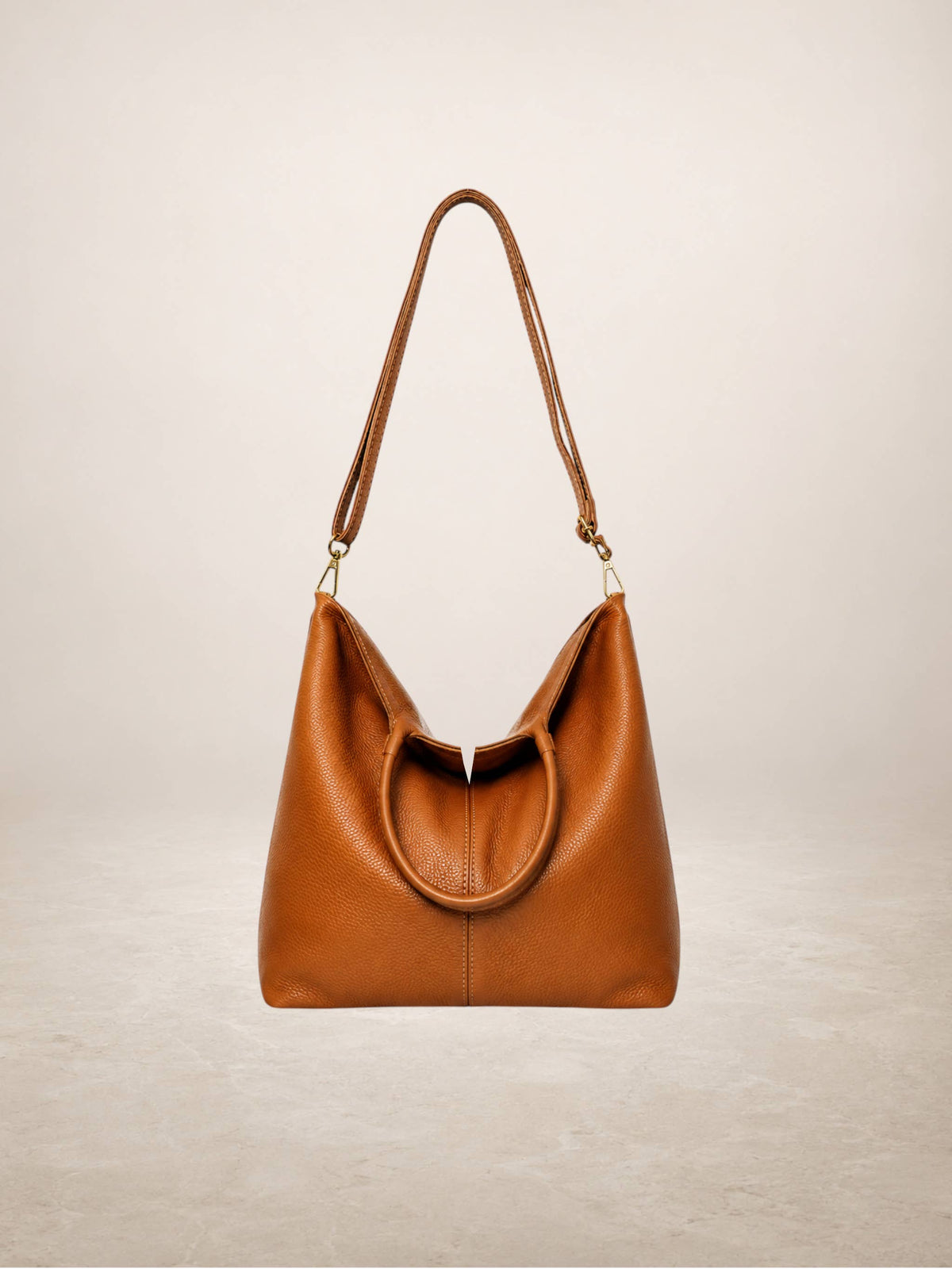 NERINA - Leather bag: Brown coffee