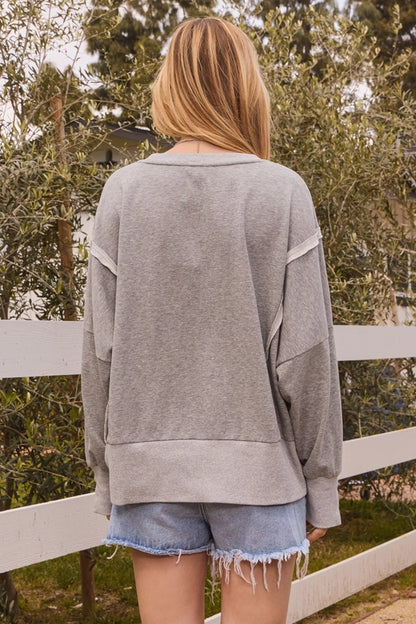 French Terry Solid Lettering Sweatshirt image 4