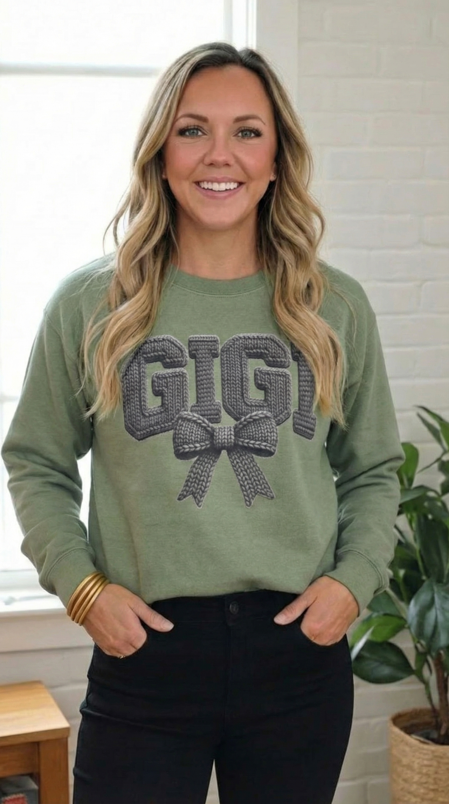 Gigi Faux Yarn Bow Tee/Sweatshirt