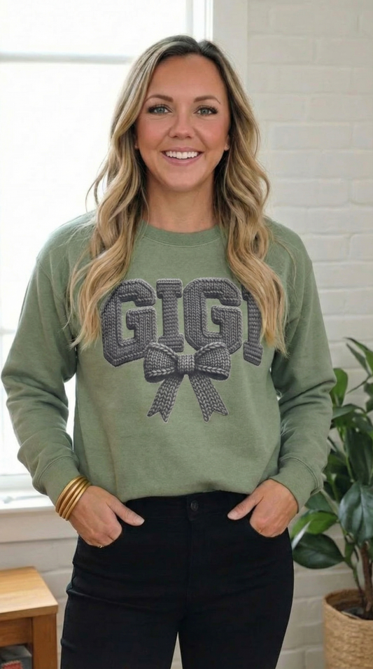 Gigi Faux Yarn Bow Tee/Sweatshirt