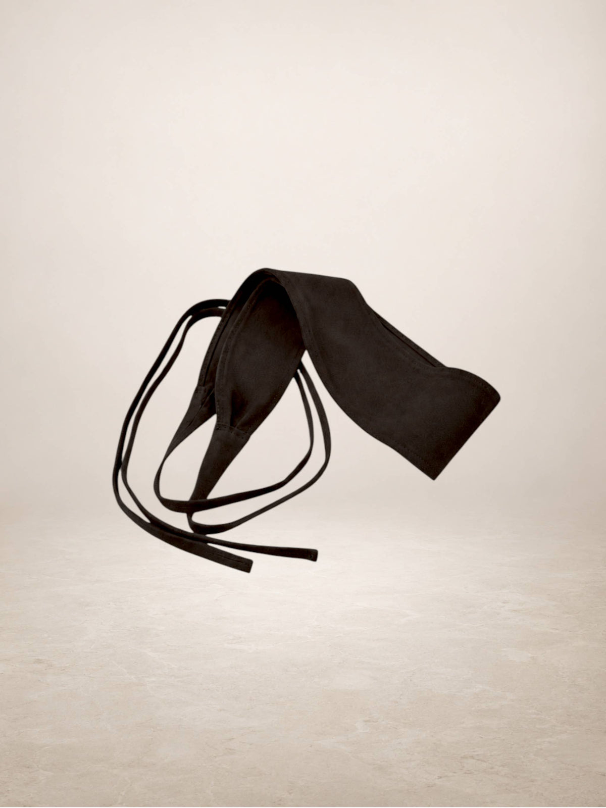 JUDIT - Suede leather sash belt: Black