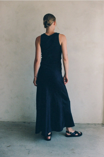Woven Polyester Spandex Satin Maxi Skirt image 2