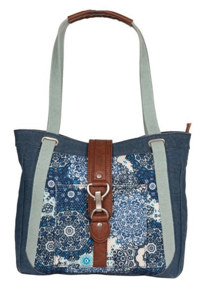 Cora Up-Cycled Canvas and Durrie Women's Tote Bag image 0